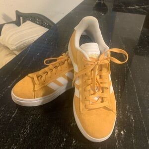 Adidas Cloudfoam White and Yellow women’s sneakers